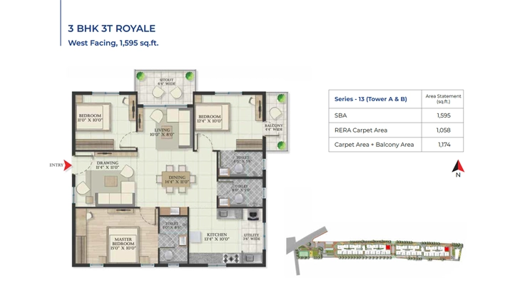 1 BHK Floor Plan